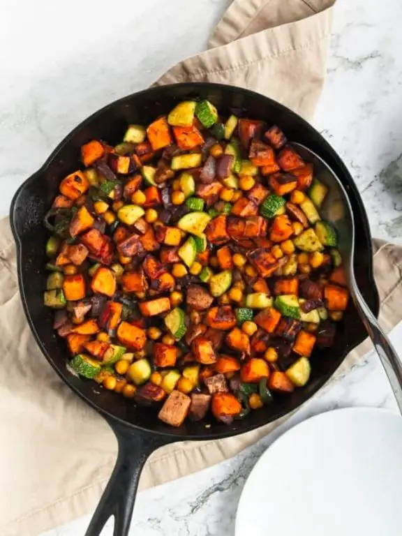 Zucchini and Sweet Potato Hash