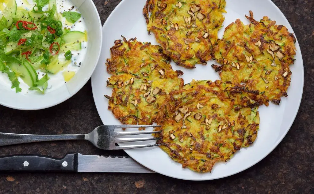 Zucchini and Walnut Pancakes
