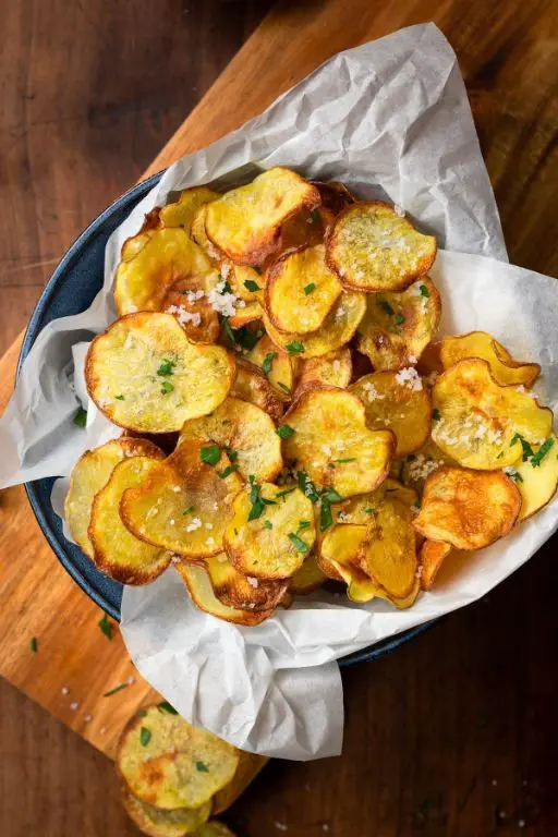 Air Fryer Potato Chips with Sea Salt