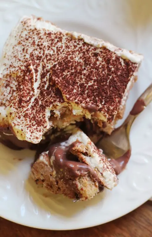 Almond Joy Tiramisu with Almonds and Dark Chocolate