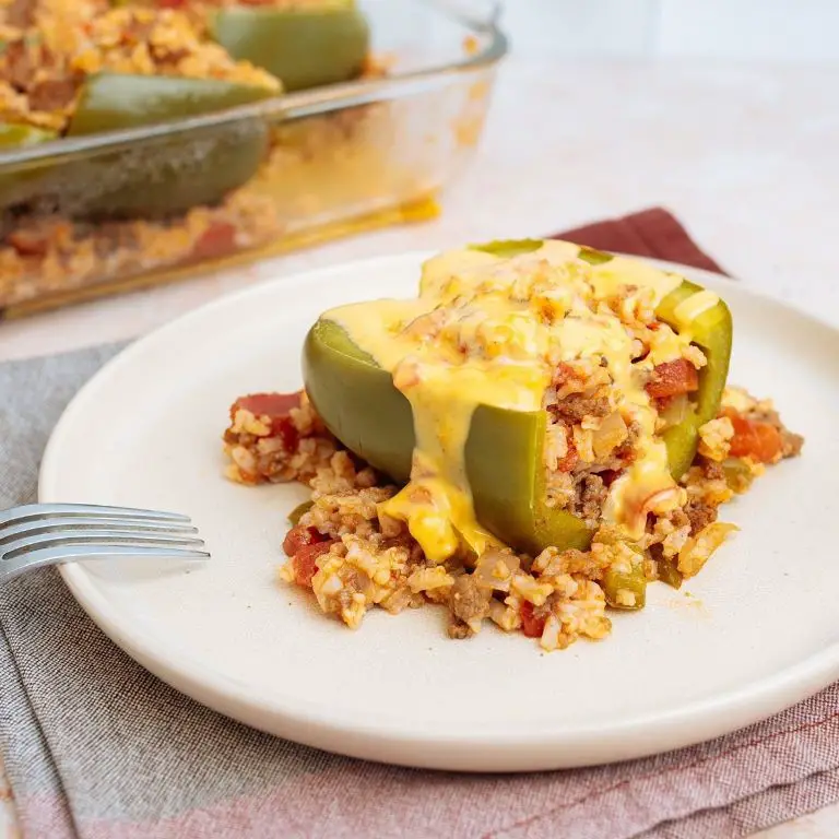 Anaheim Pepper and Rice Stuffed Bell Peppers