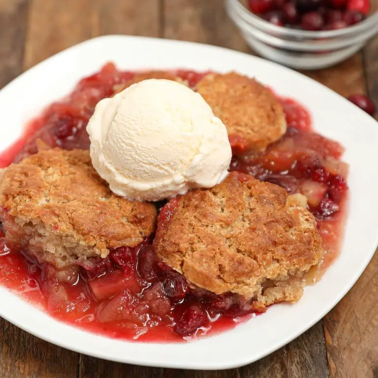 Apple and Cranberry Cobbler with a Maple Drizzle