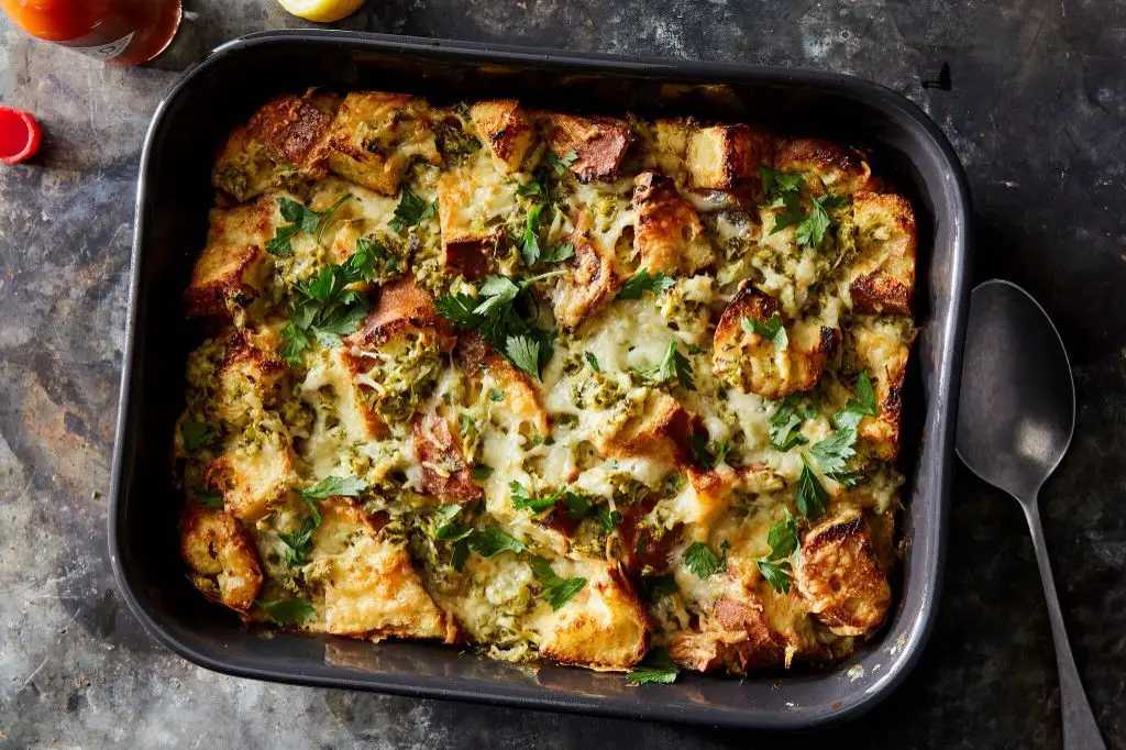 Artichoke and Parmesan Savory Bread Pudding