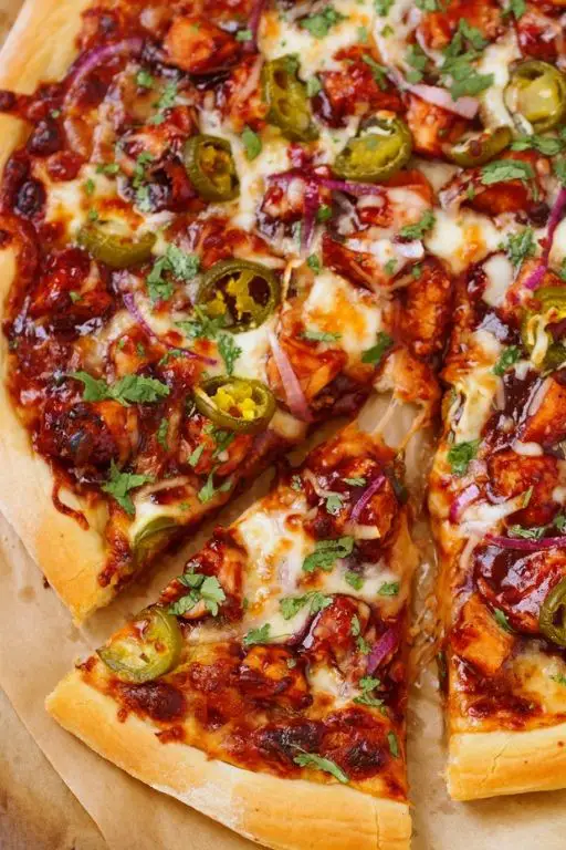 BBQ Chicken Pizza with Red Onions