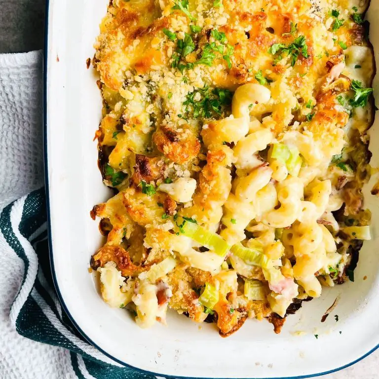 Bacon and Leek Macaroni Gratin