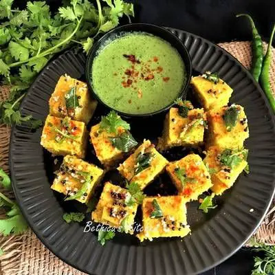 Bajra Dhokla with Green Chutney