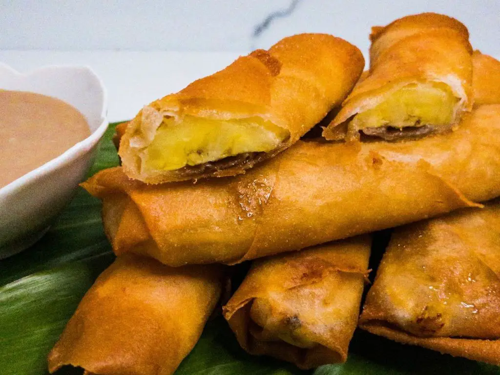 Banana Lumpia with Coconut Caramel