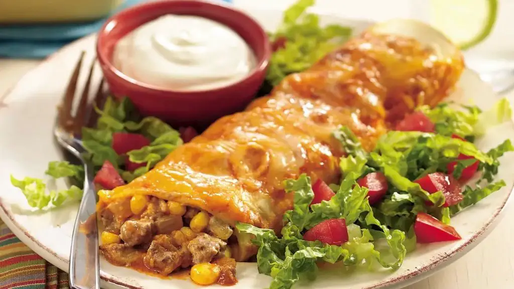 Beef Enchiladas with Green Chile Sauce