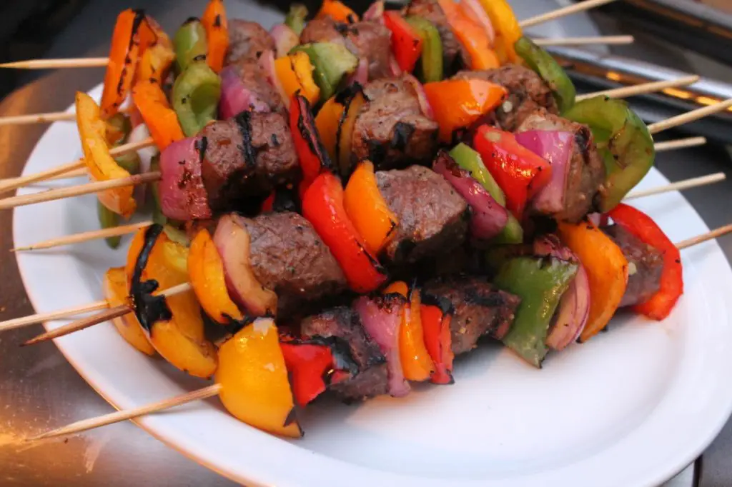Beef Kabobs with Bell Peppers and Onions