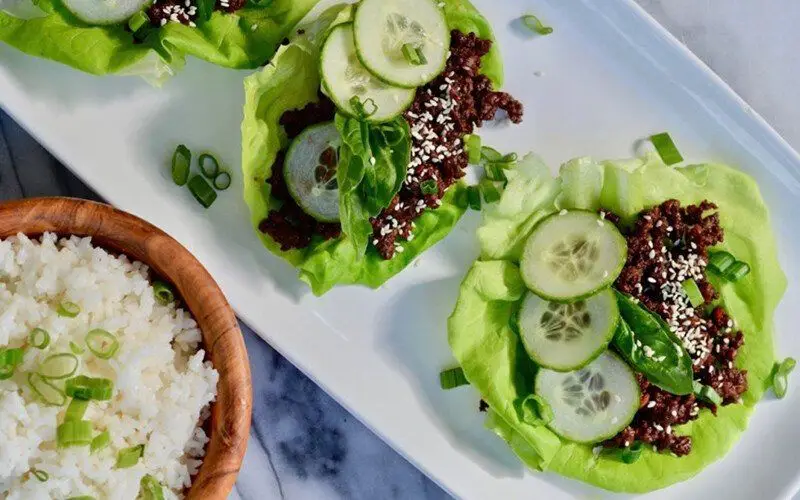 Beef and Rice Lettuce Wraps