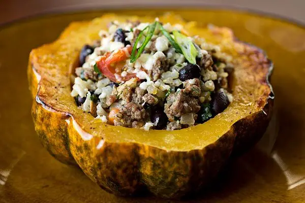 Beef and Rice Stuffed Acorn Squash