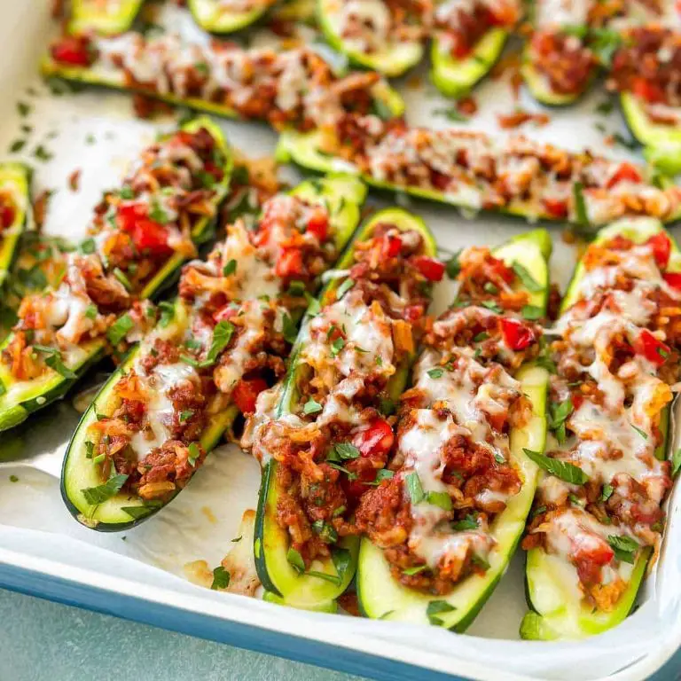 Beef and Rice Stuffed Zucchini Boats