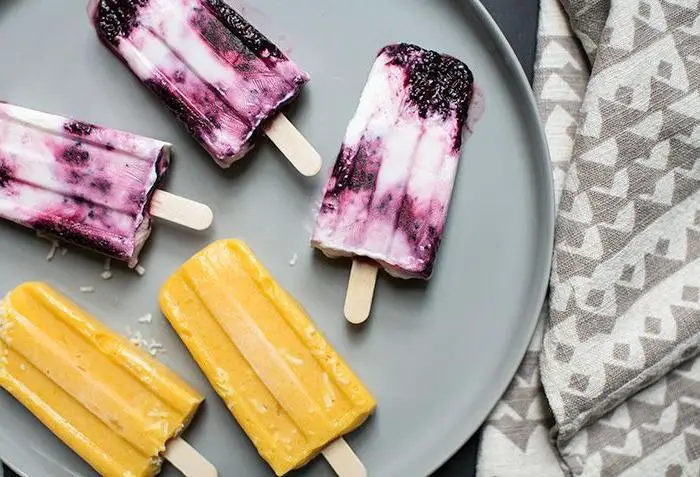 Blackberry Basil Yogurt Popsicles