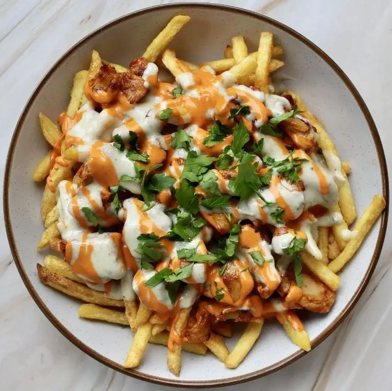 Blue Cheese and Buffalo Sauce Fries