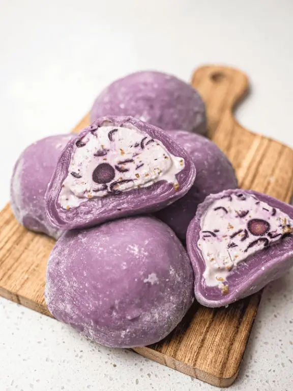 Blueberry Cream Mochi Balls