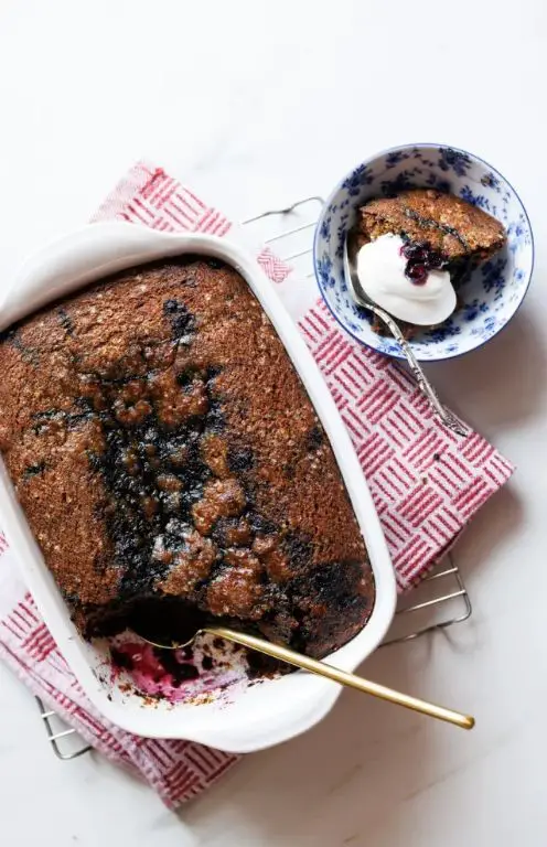 Blueberry Gingerbread Dump Cake