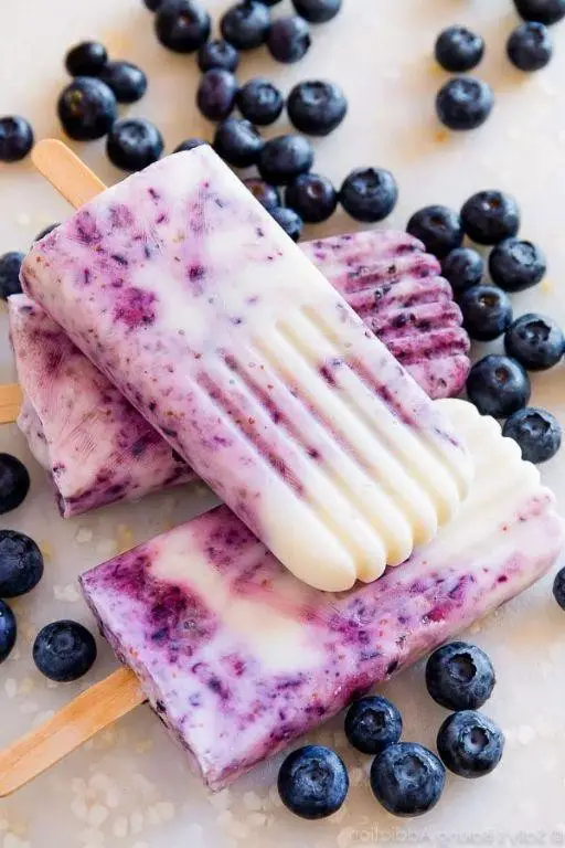 Blueberry Greek Yogurt Popsicles
