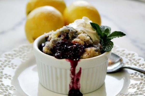 Blueberry Lemon Crockpot Cobbler