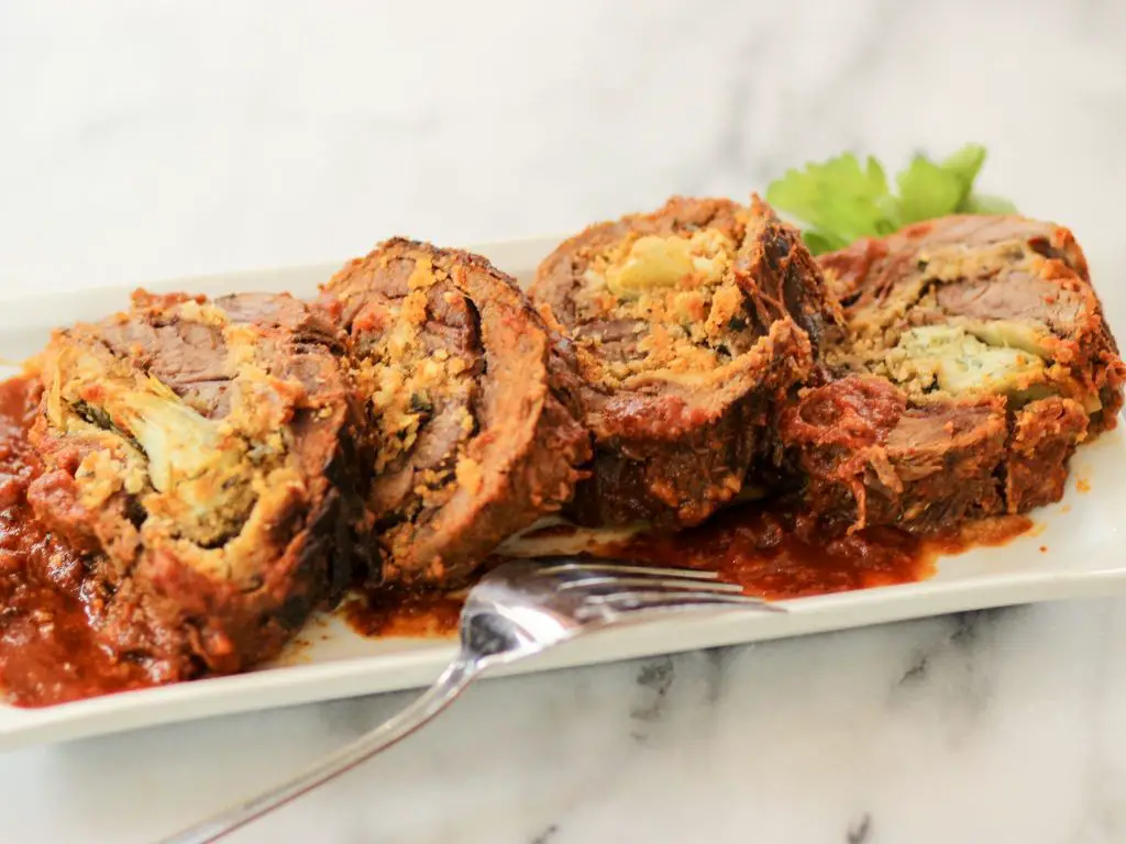 Braciole Stuffed with Artichokes and Feta
