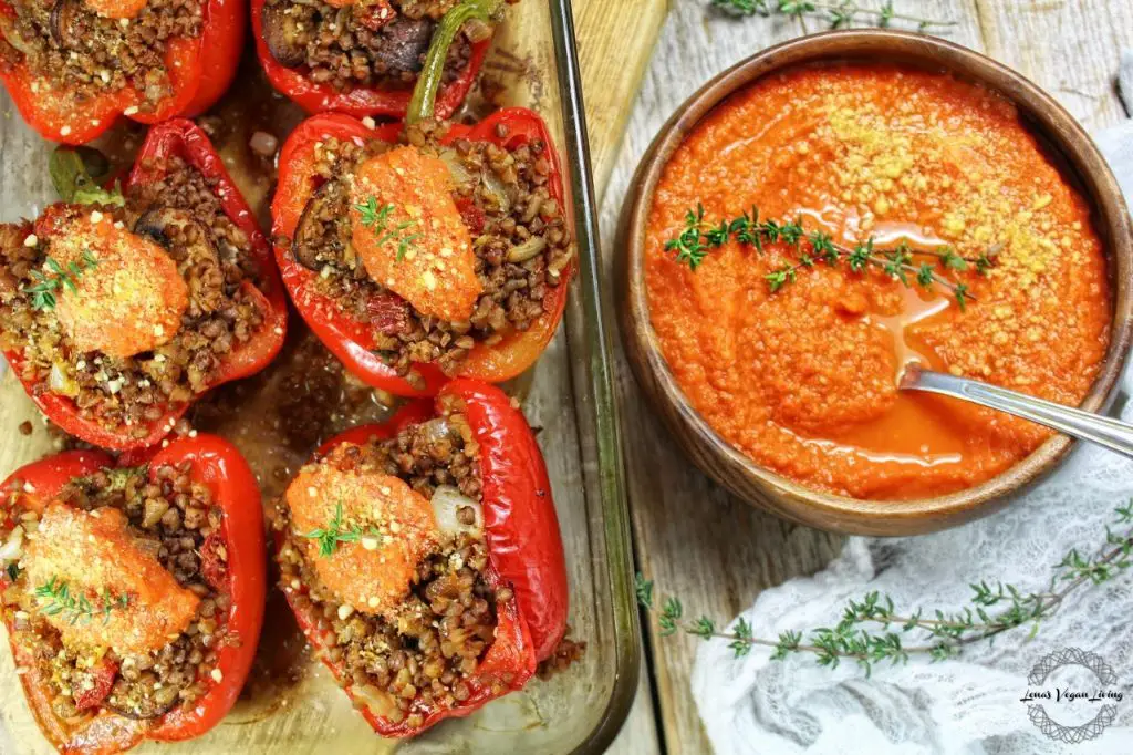 Buckwheat and Kale Stuffed Peppers