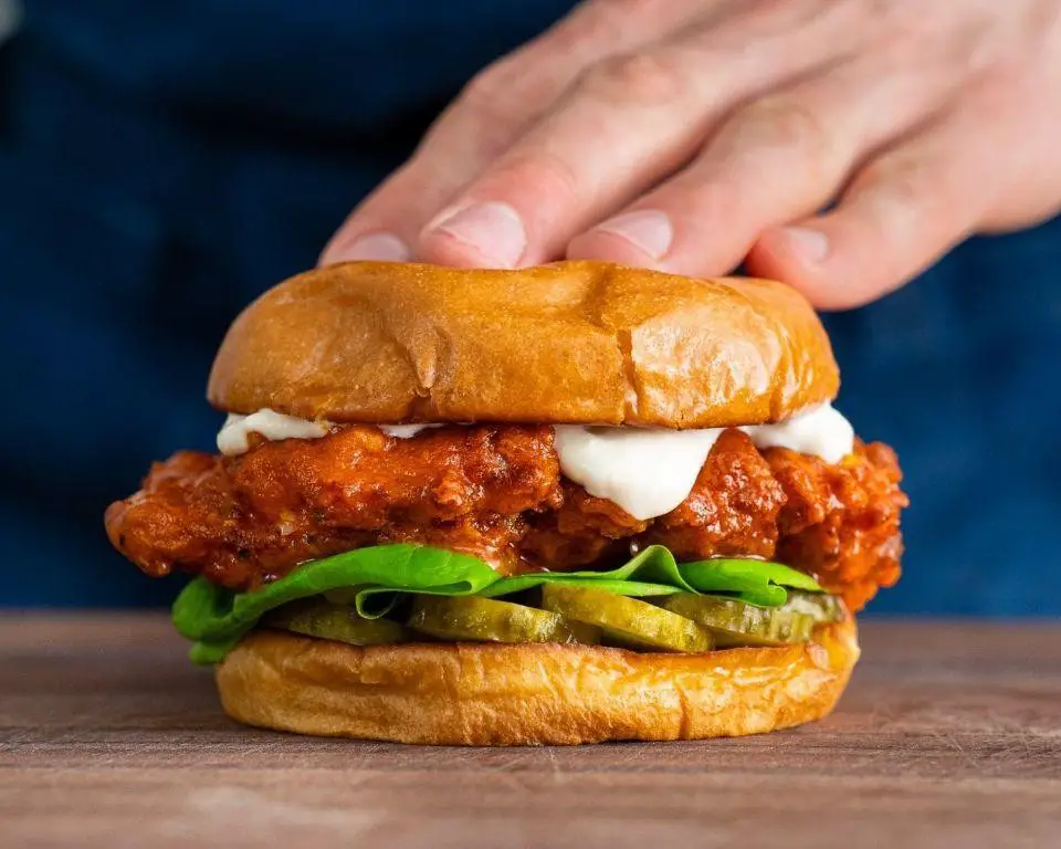 Buffalo Chicken Burger with Blue Cheese Dressing