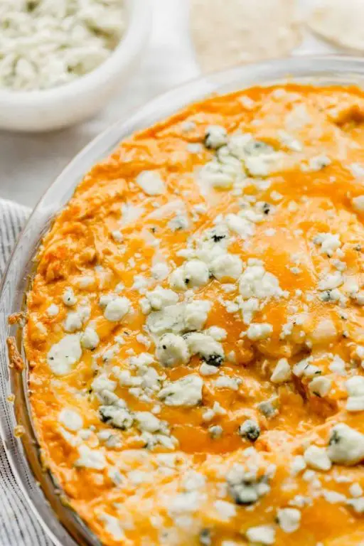 Buffalo Chicken Dip with Blue Cheese Crumbles