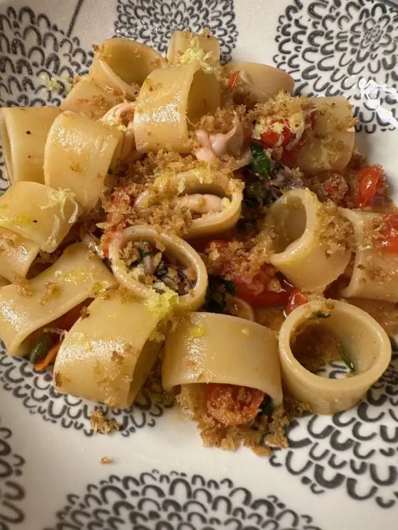 Calamarata Pasta with Lemon Butter Sauce