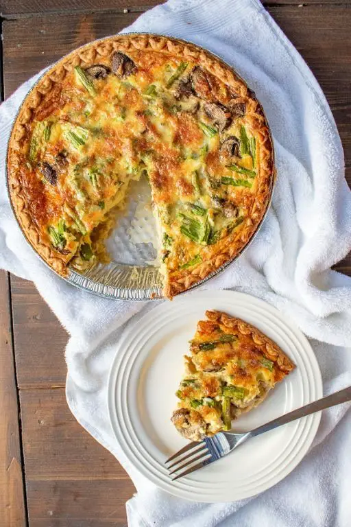 Canned Asparagus and Mushroom Quiche