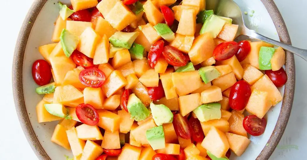 Cantaloupe and Avocado Salad with Lime Dressing