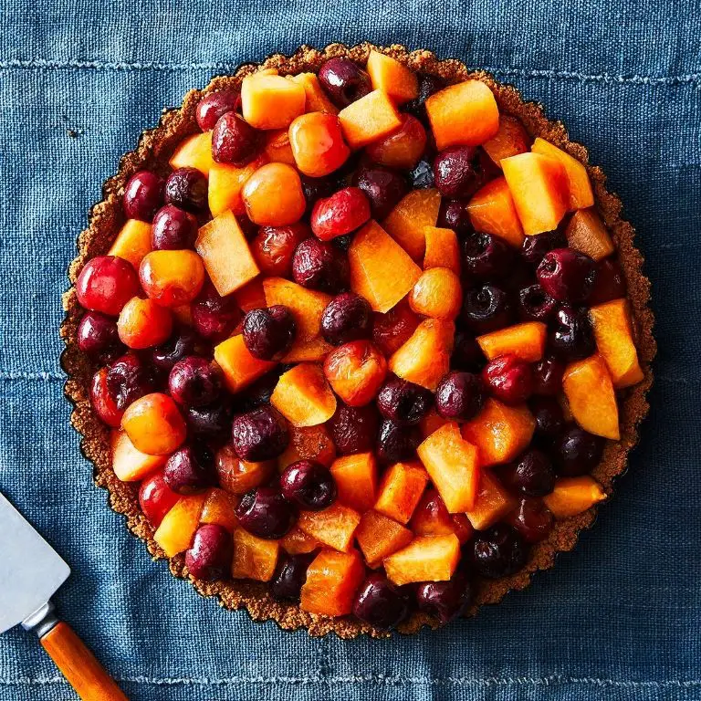 Cantaloupe and Raspberry Tart