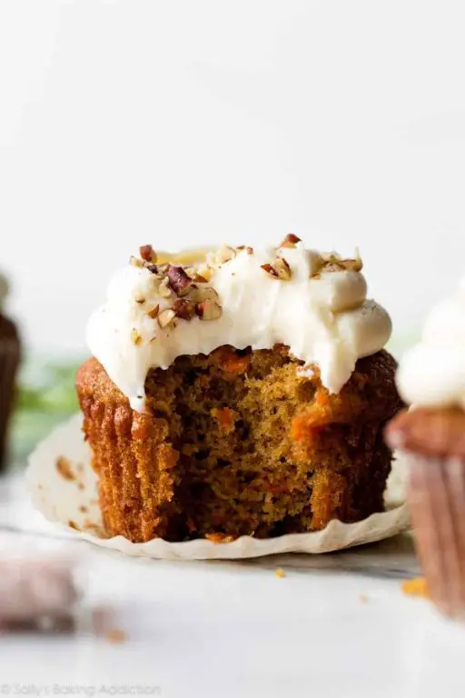 Carrot Cake Mini Cupcakes with Cream Cheese Drizzle
