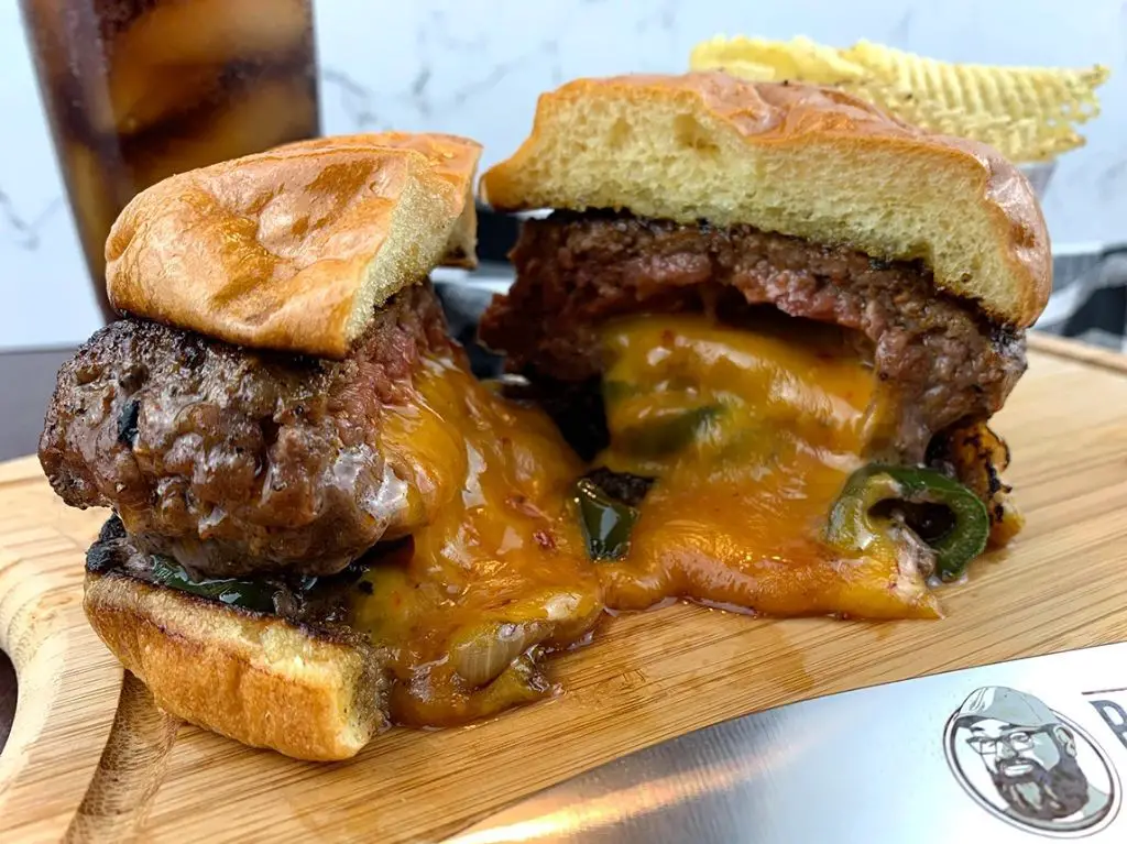 Cheddar Cheese Stuffed Burgers