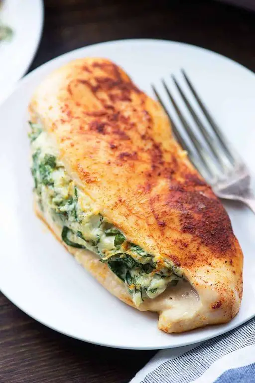 Cheddar Cheese and Spinach Stuffed Chicken
