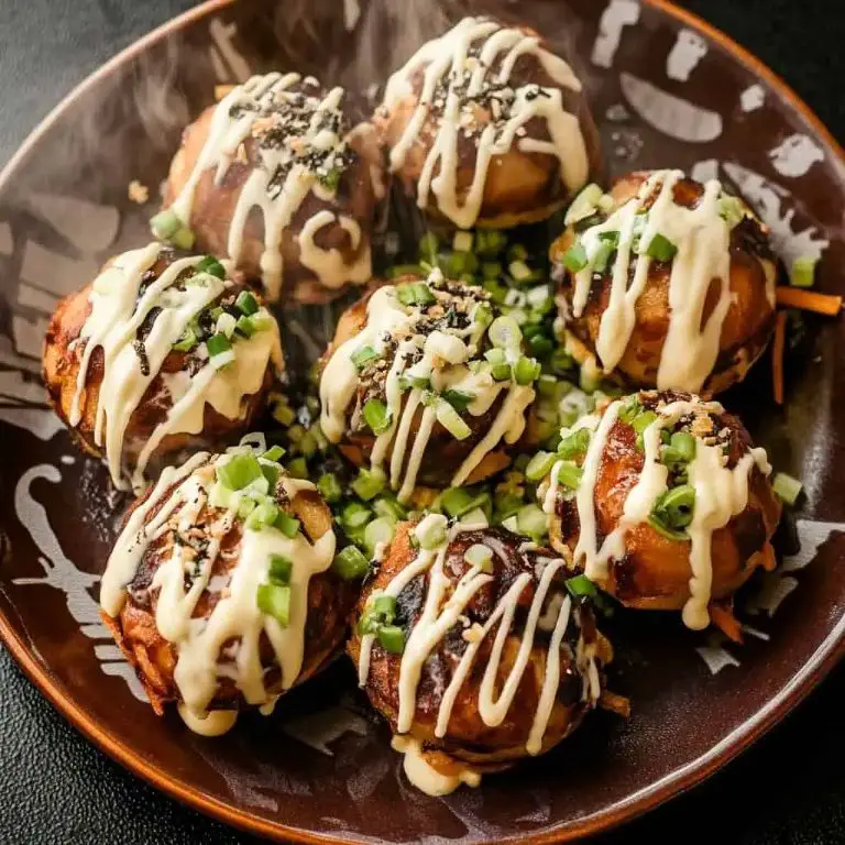 Cheese-Stuffed Takoyaki with Green Onions