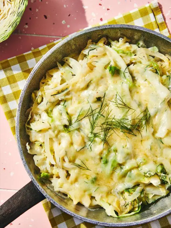 Cheesy Fried Cabbage Casserole