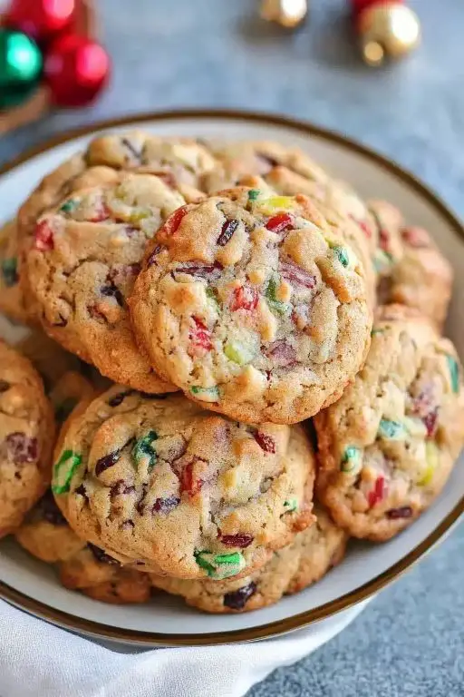 Chewy Fruitcake Cookies with Raisins