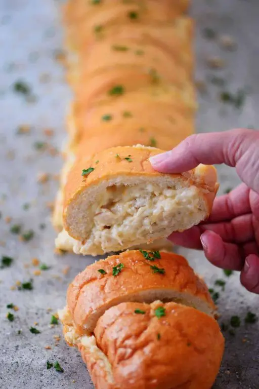 Chicken Alfredo Stuffed French Bread