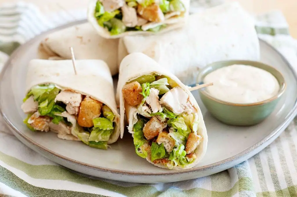 Chicken Caesar Tortilla Roll Ups