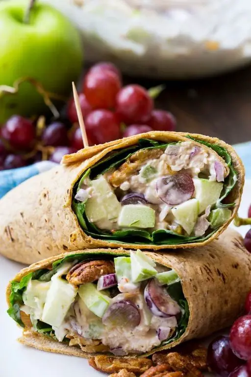 Chicken and Apple Wrap with Walnuts and Honey Mustard