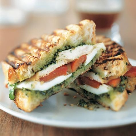 Chicken and Mozzarella Panini with Pesto