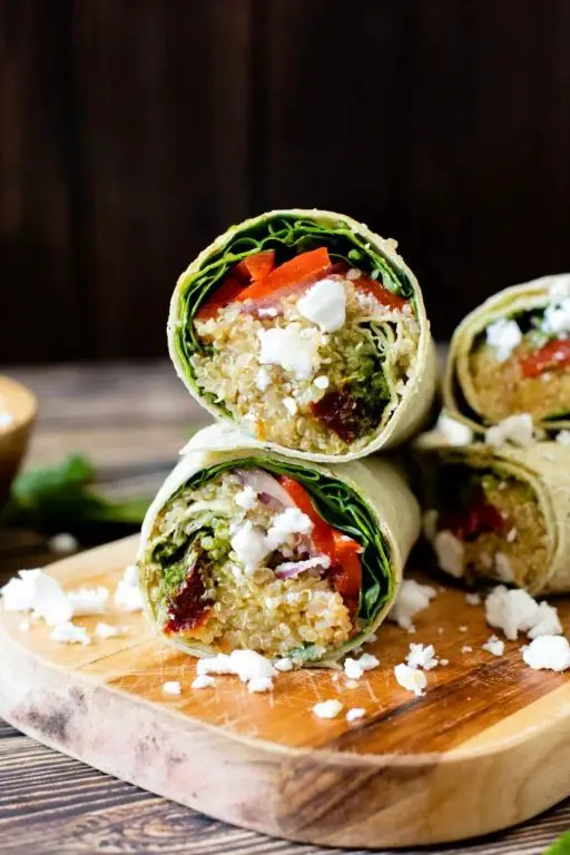 Chicken and Quinoa Wrap with Spinach and Feta