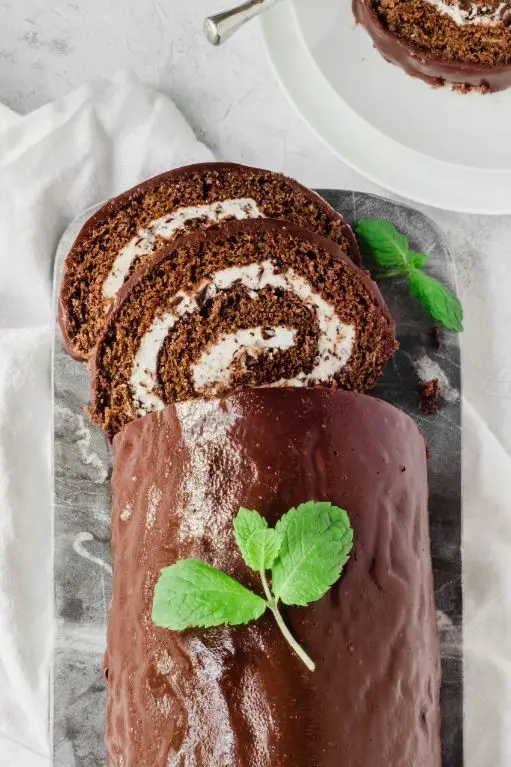 Chocolate Mint Swiss Roll