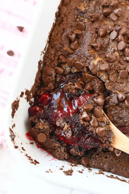 Chocolate Strawberry Dump Cake