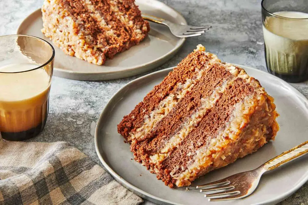 Classic German Chocolate Cake with Coconut Pecan Frosting