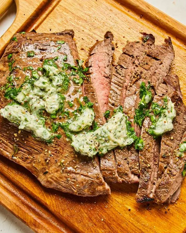 Classic Grilled London Broil with Garlic Butter