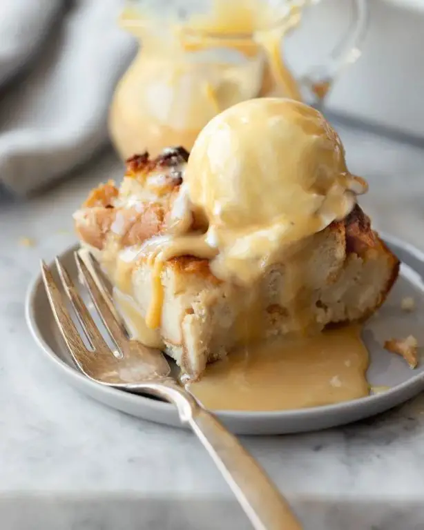 Coconut Cream Bread Pudding with Rum Sauce