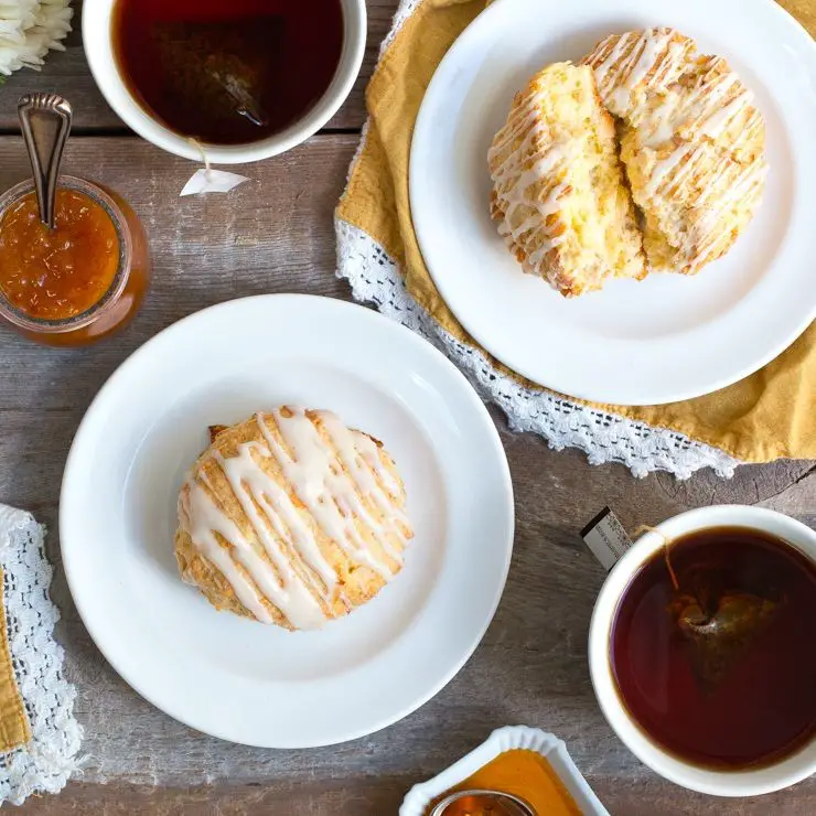 Coconut Cream Scones with Coconut Glaze