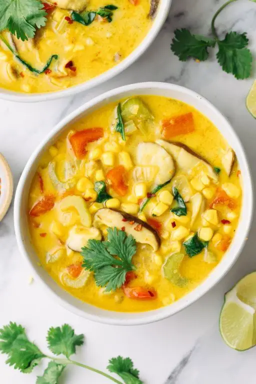 Corn and Coconut Curry Soup