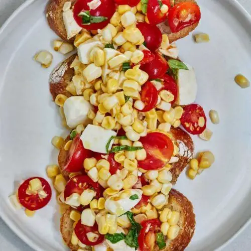 Corn and Tomato Bruschetta