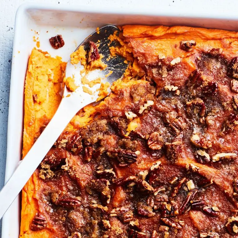 Creamy Brown Sugar Mashed Sweet Potatoes with Pecans